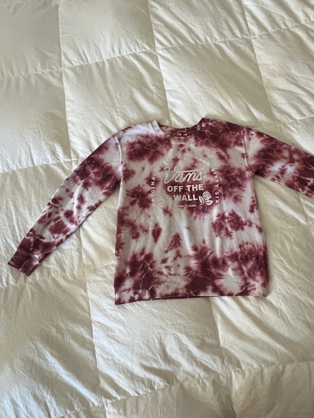 Vans Tie-Dye Crew Sweatshirt - Maroon & White